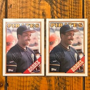 2 ULTRA RARE 1988 Topps Barry Bonds #450 baseball cards with multiple ERRORS
